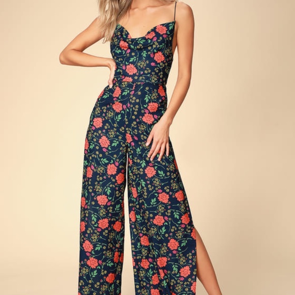 Finders Keepers Hanna Pantsuit Navy Floral - Picture 2 of 7